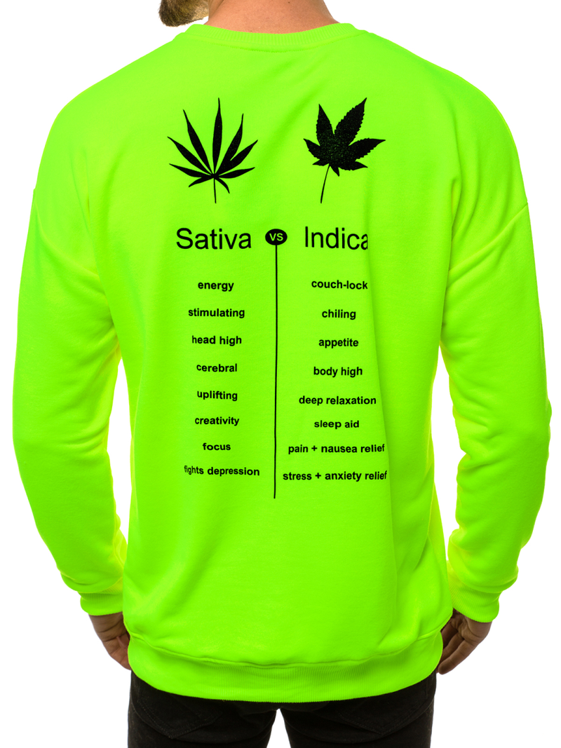 Sudadera de hombre neón verde OZONEE MACH/3149