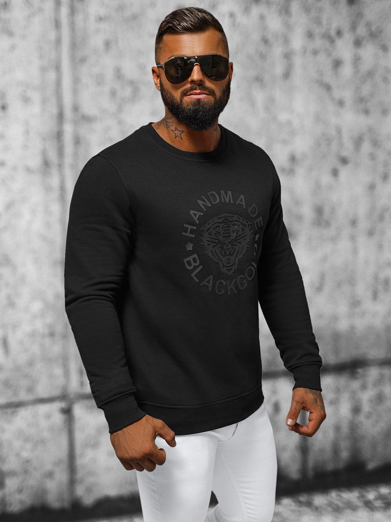 Sudadera de hombre negra OZONEE NB/MF2008