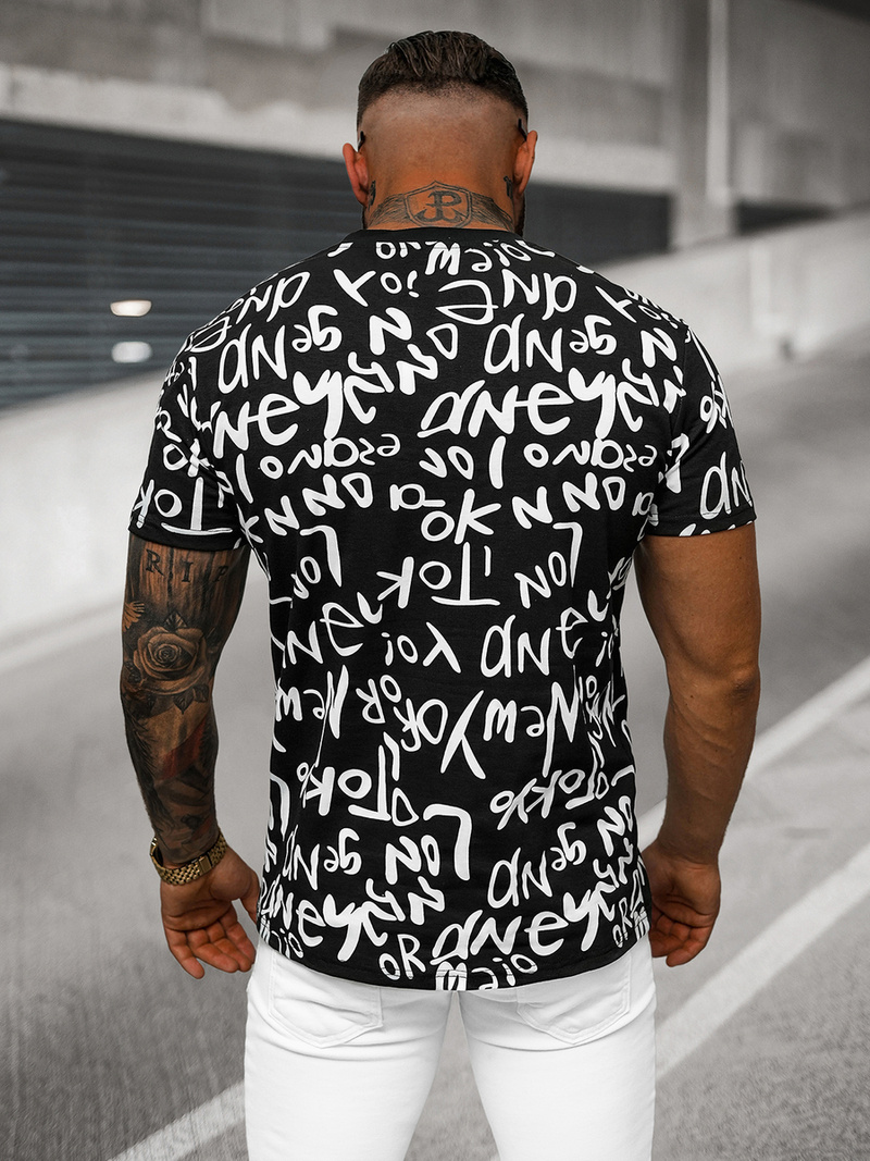 Camiseta de hombre negra OZONEE O/T1268/3