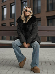 Chaqueta de mujer negra OZONEE JS/16M9185/392