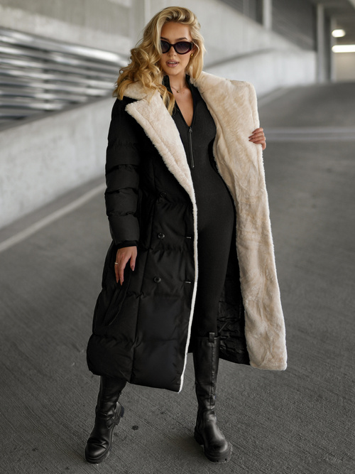 Chaqueta de mujer negro-blanco OZONEE JS/16M9168/392B