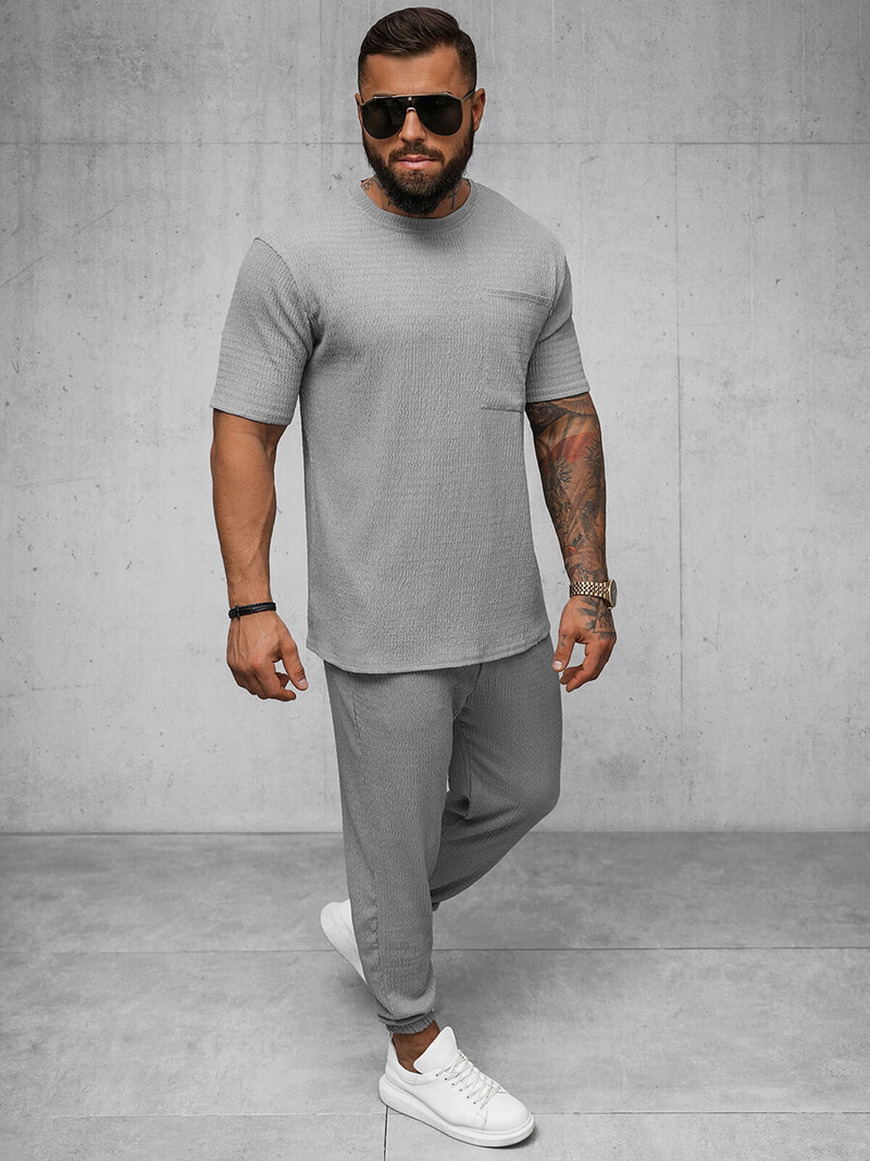 Camiseta de hombre gris OZONEE O/Y960T