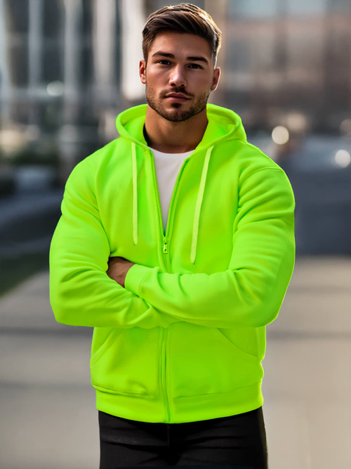 Sudadera de hombre neón verde OZONEE JS/2008Z