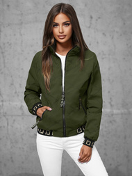 Chaqueta de mujer verde-oscura OZONEE JS/5M3161/136