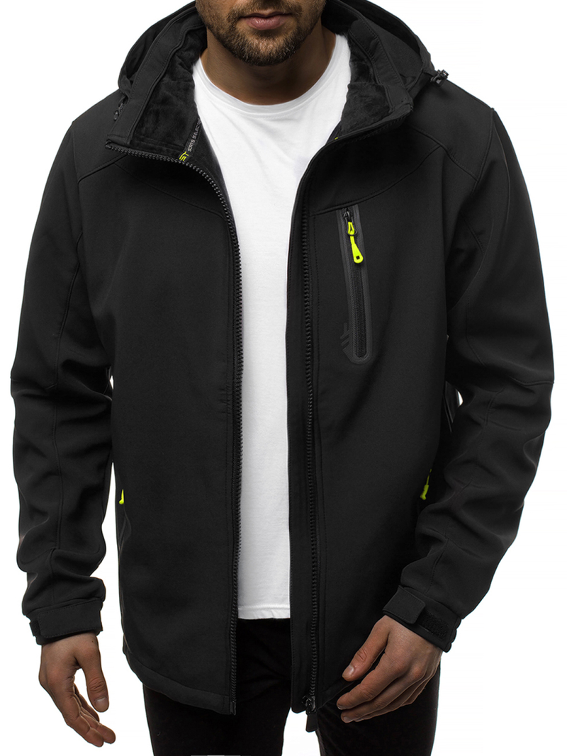 Chaqueta de hombre negro-amarillo OZONEE GE/12269Z