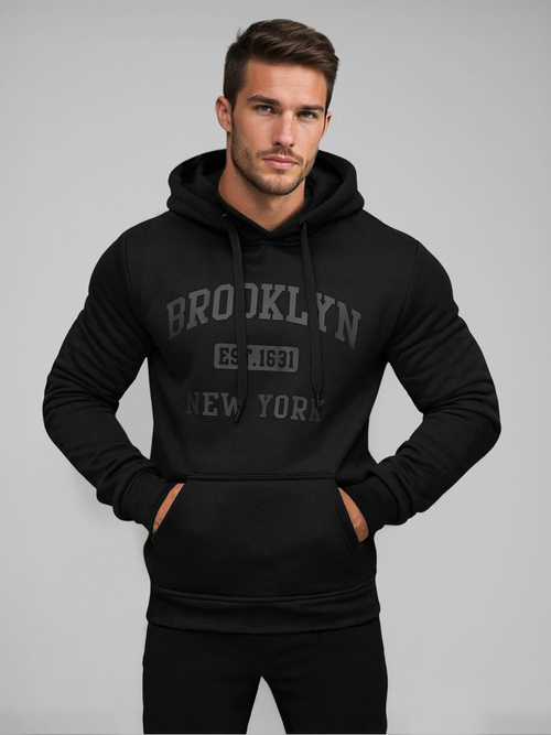 Sudadera de hombre negra OZONEE JS/8B1350/3Z