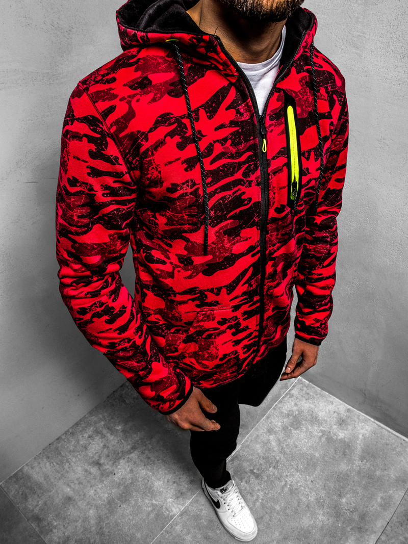 Sudadera de hombre roja OZONEE JS/DD99-20Z