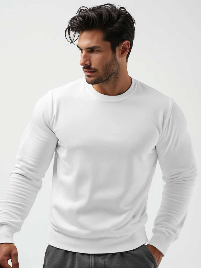 Sudadera de hombre blanca OZONEE JS/2001-10Z