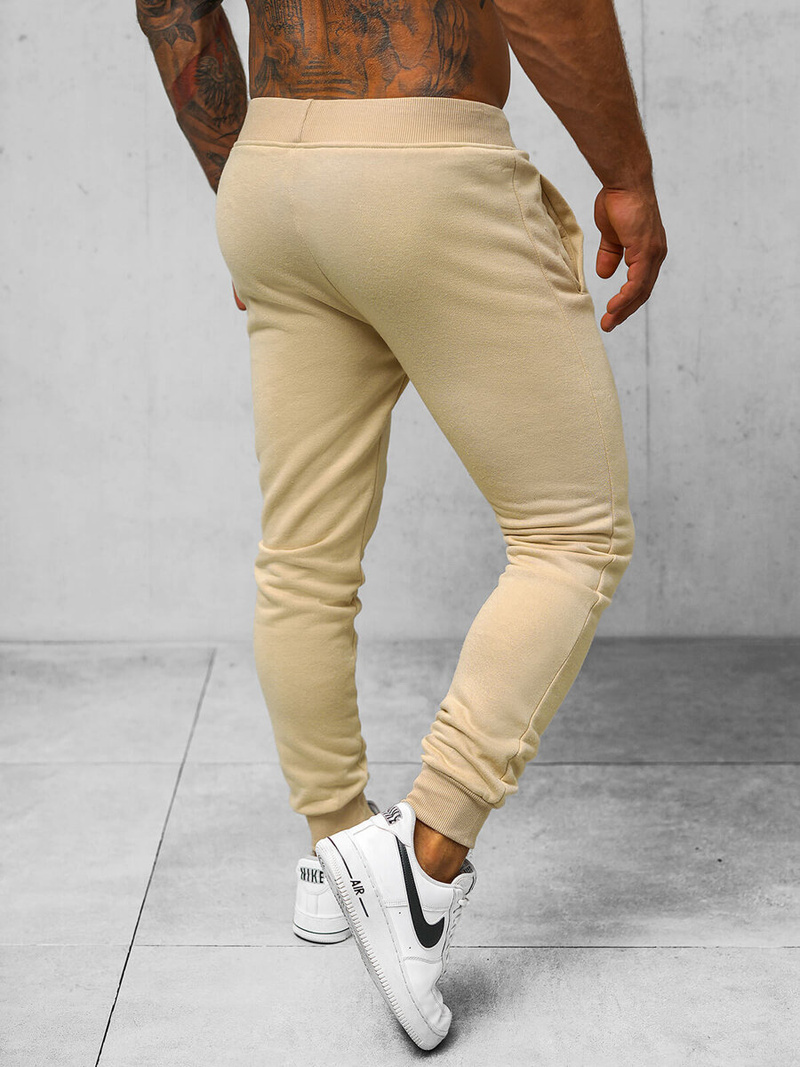 Pantalón de chándal de hombre beige claro OZONEE JS/XW01/159Z