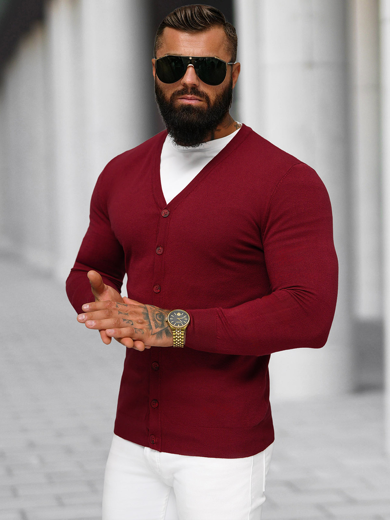 Jersey de hombre burdeos OZONEE NB/MM6006/7Z