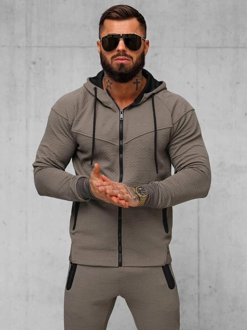 Chándal de hombre beige-gris OZONEE O/FF3705AB