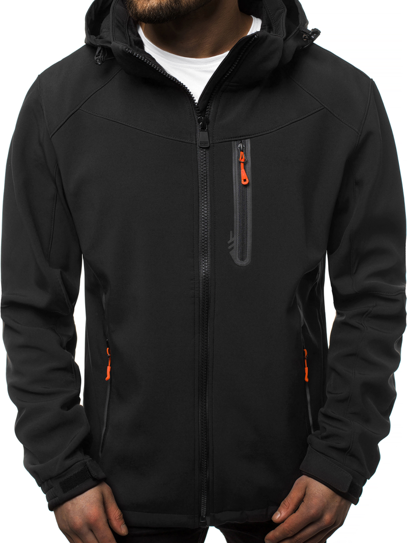 Chaqueta de hombre negro-naranja OZONEE GE/12269