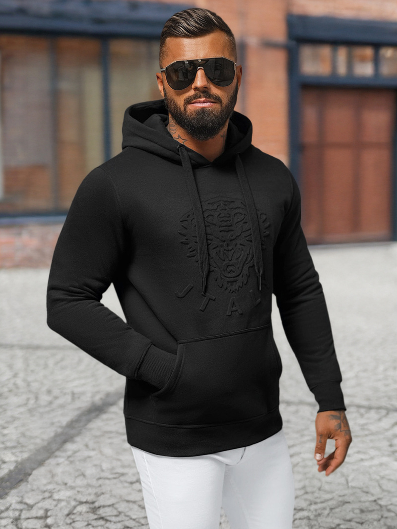 Sudadera de hombre negra OZONEE NB/MF2012