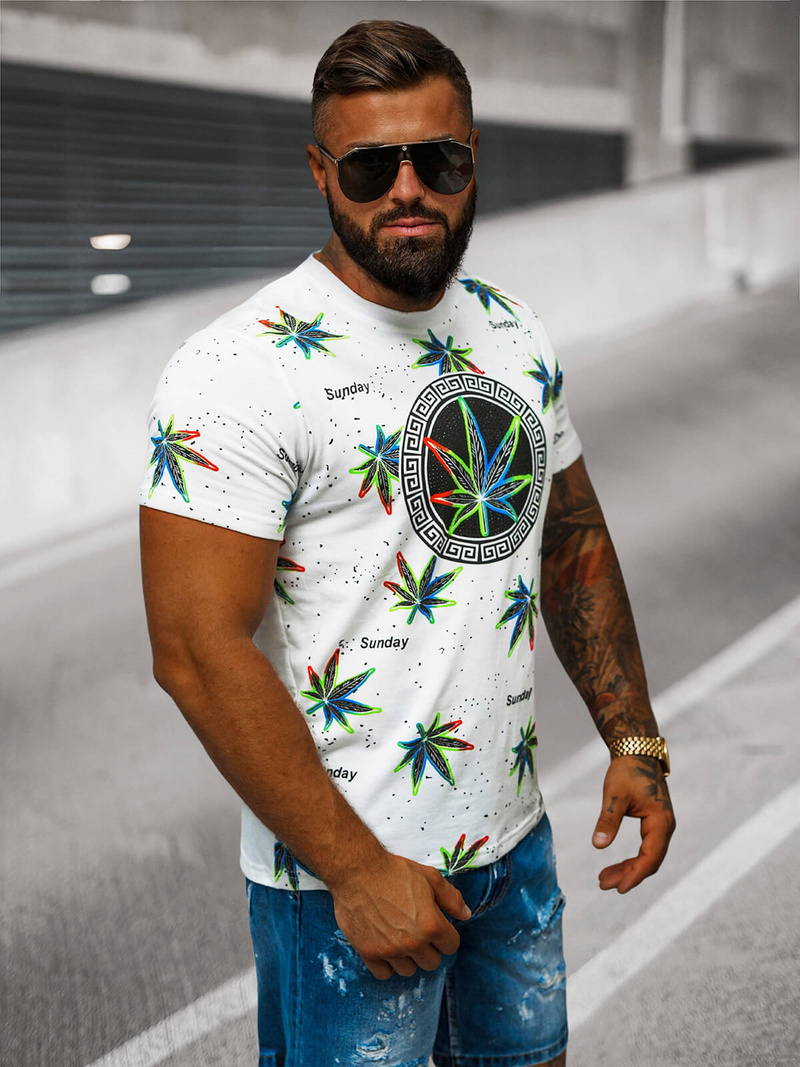 Camiseta de hombre blanca OZONEE O/T136/1