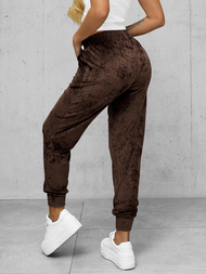 Pantalón velour de chándal para mujer chocolate OZONEE JS/92K527/160