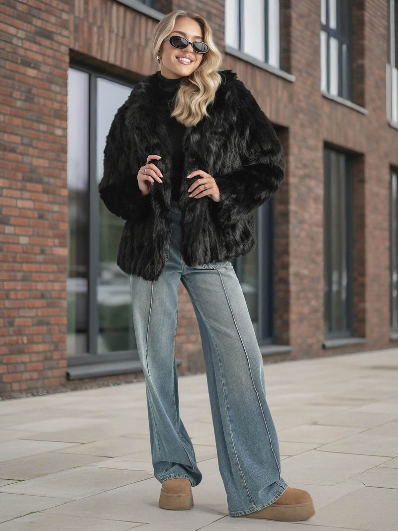 Chaqueta de mujer negra OZONEE JS/11Z8261