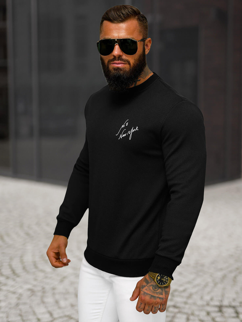 Sudadera de hombre negra OZONEE O/P2031