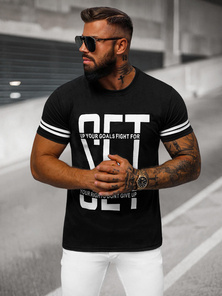 Camiseta de hombre negra OZONEE O/8T1275/3