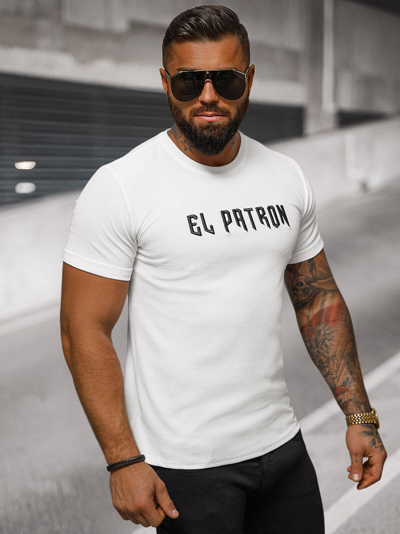 Camiseta de hombre blanco OZONEE O/T7283