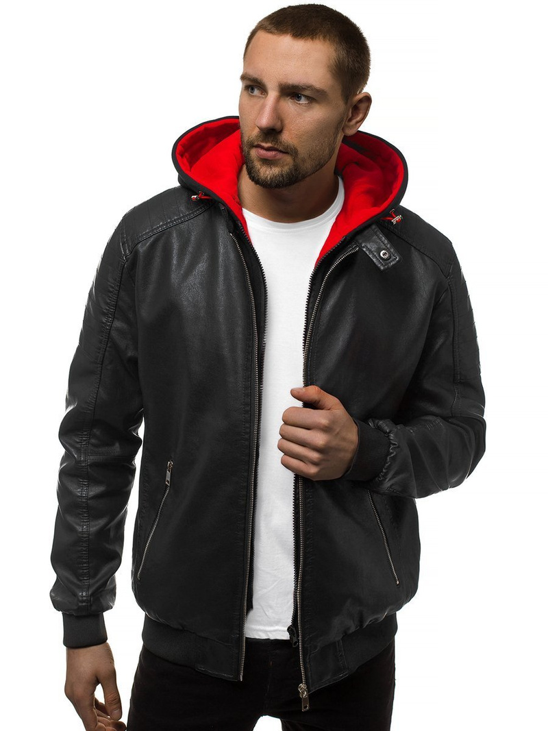 Chaqueta de hombre negra-roja OZONEE N/6132Z