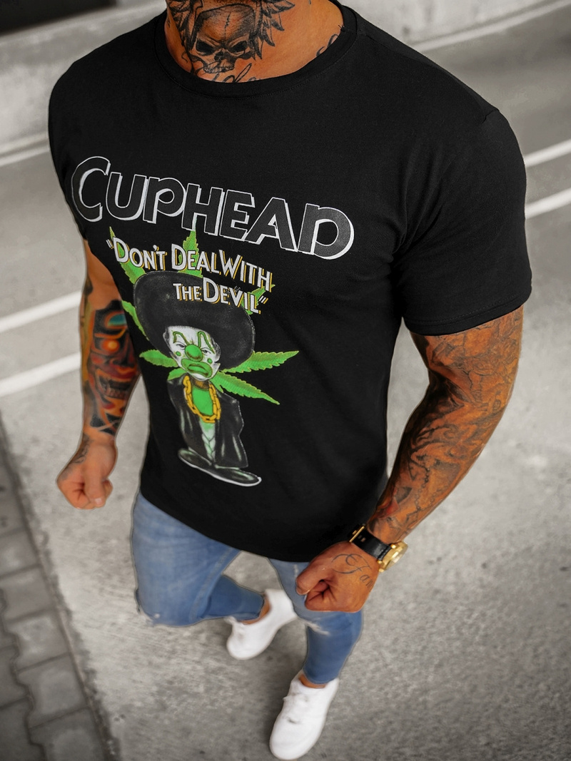 Camiseta de hombre de negro OZONEE O/BL2259