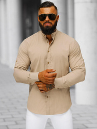 Camisa de hombre beige OZONEE O/V123