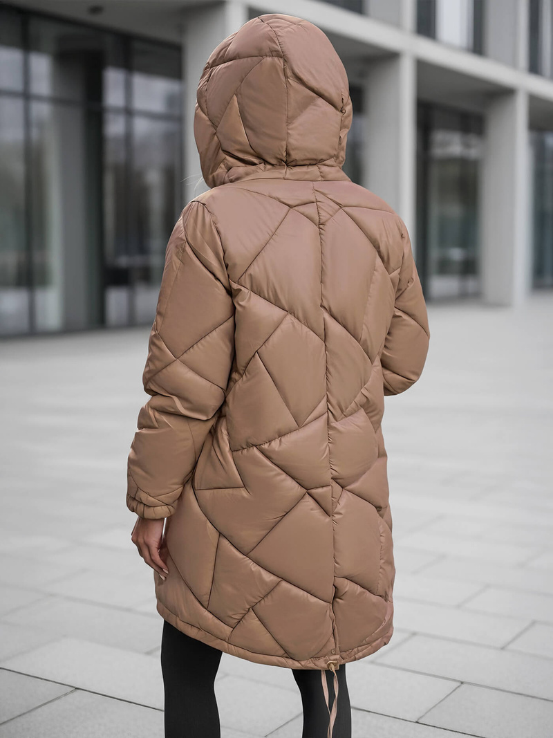 Chaqueta de mujer camel OZONEE JS/5M3189/84Z