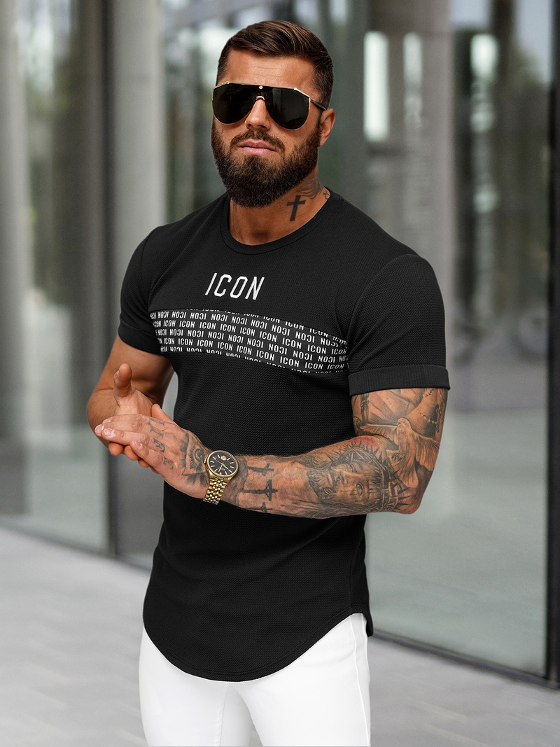 Camiseta de hombre negras OZONEE O/B1215