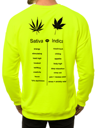 Sudadera de hombre neón amarilla OZONEE MACH/3149