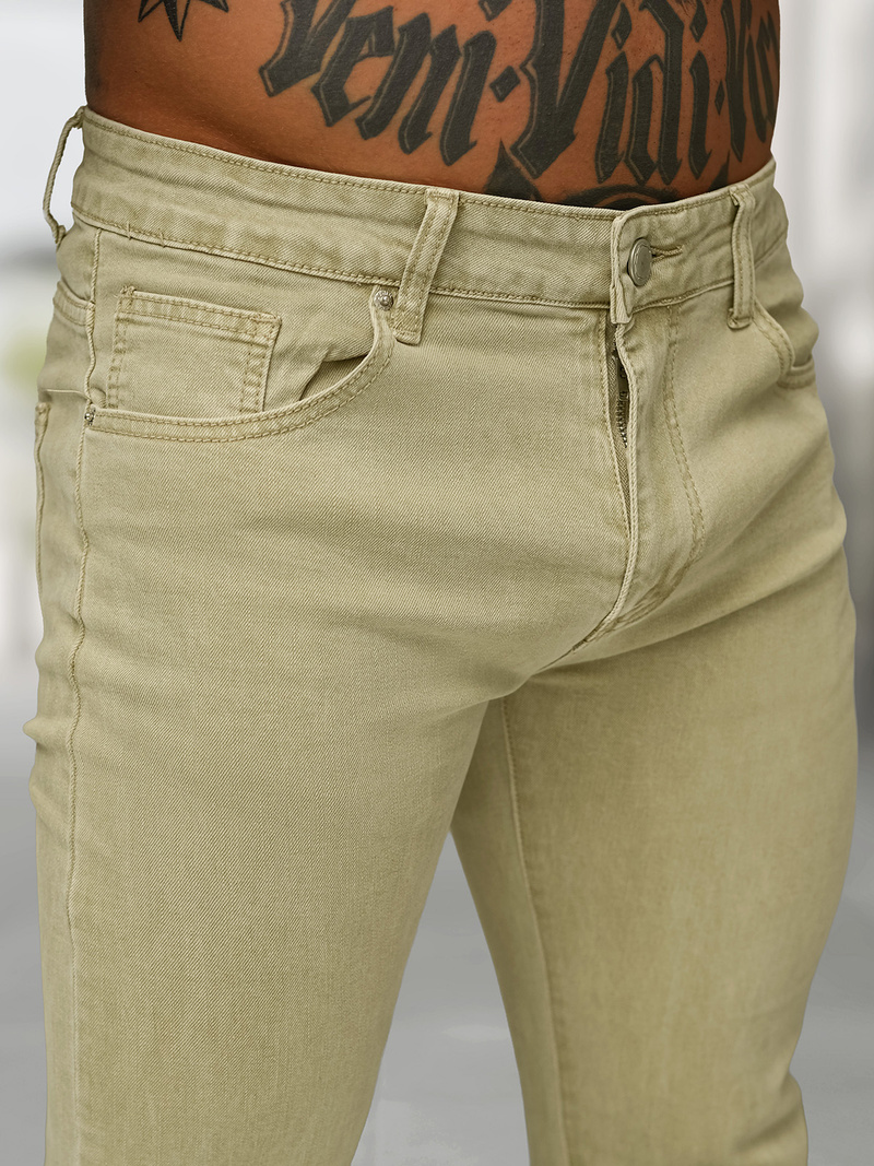 Vaqueros de hombre beige OZONEE BL/JK880
