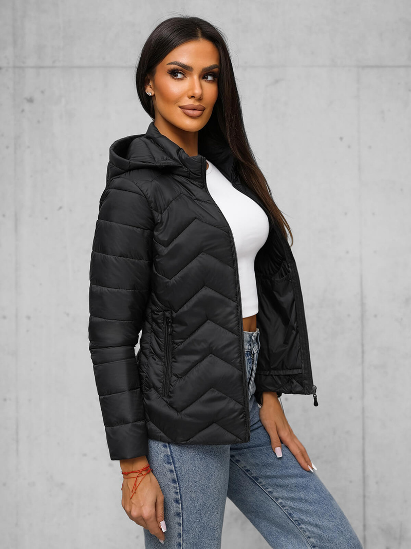 Chaqueta de mujer negra OZONEE JS/16M9232/392