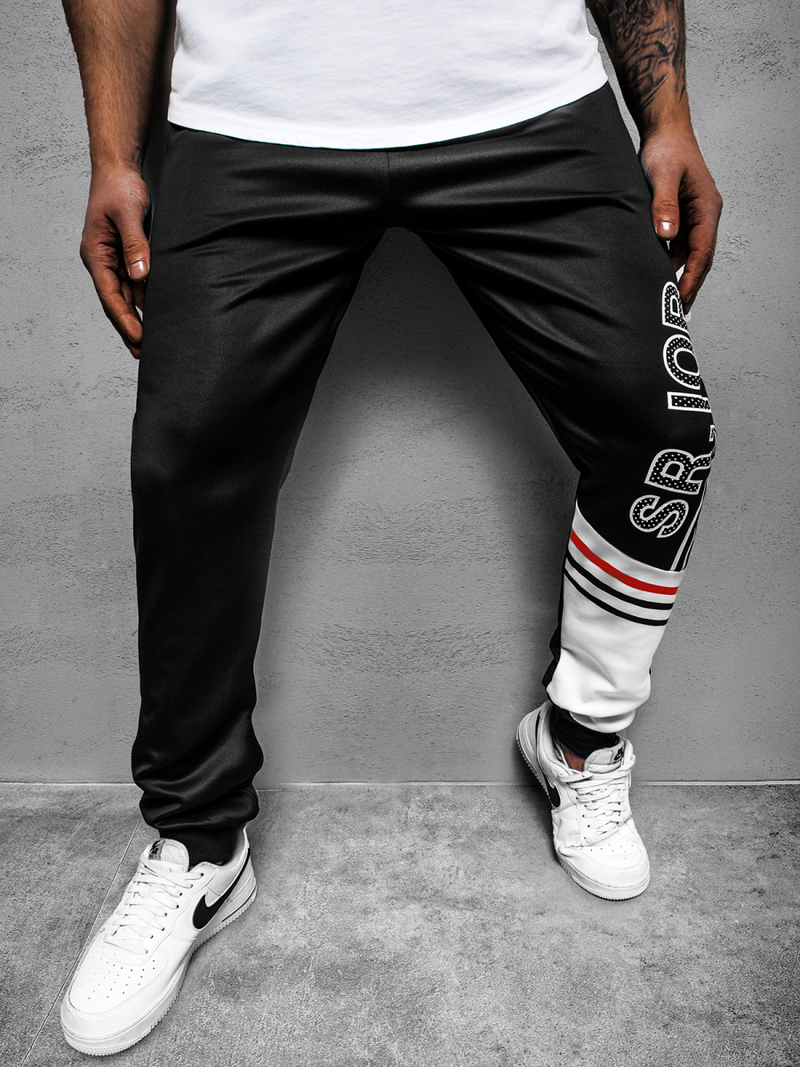 Pantalón de chándal de hombre negro OZONEE JS/AM123Z