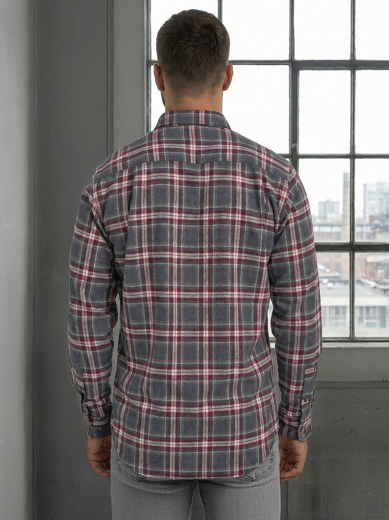 Camisa de hombre burdeos OZONEE V/V178Z