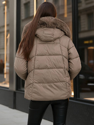 Chaqueta de mujer beige oscuro OZONEE O/16M9179/84