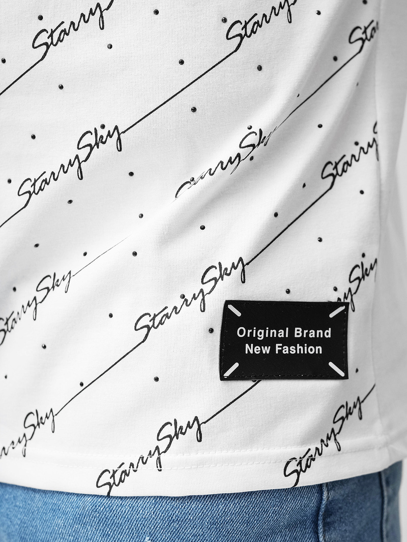 Camiseta de hombre blanco OZONEE O/QQ1323