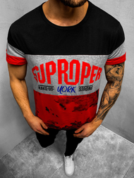 Camiseta de hombre negra OZONEE JS/KS1974Z