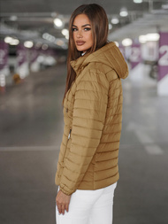 Chaqueta de mujer beige oscuro OZONEE JS/16M9103/84Z