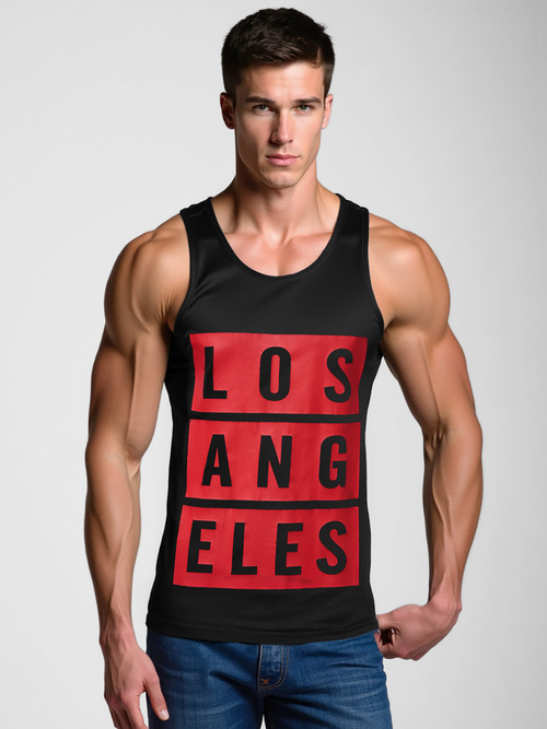 Camiseta sin mangas de hombre negra OZONEE O/T105/3Z