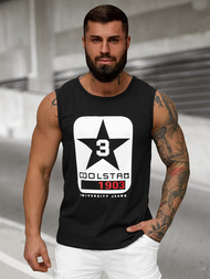 Camiseta sin mangas de hombre negra OZONEE JS/8B1719/3Z