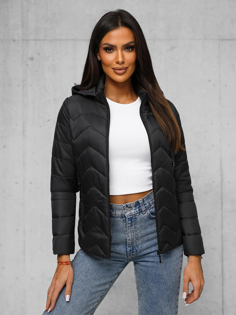 Chaqueta de mujer negra OZONEE JS/16M9232/392