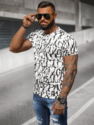 Camiseta de hombre blanco OZONEE JS/8T1215/1