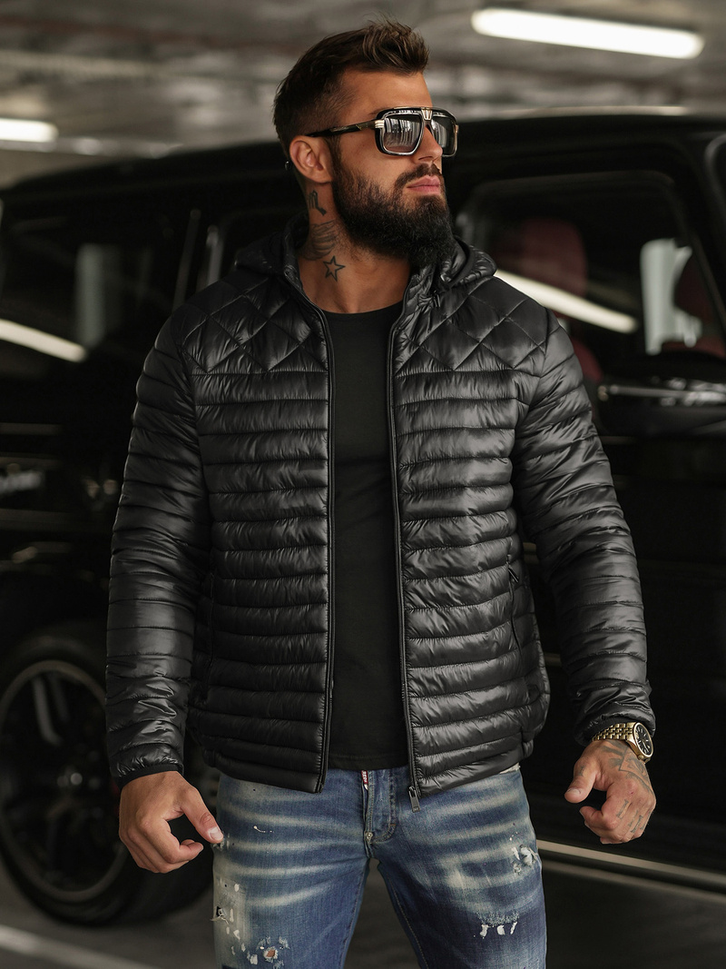 Chaqueta de hombre negra OZONEE JS/16M9328/392BZ