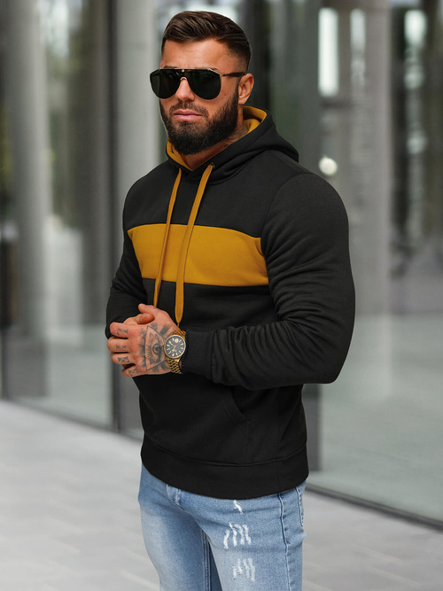 Sudadera de hombre negra OZONEE JS/8B1315/3