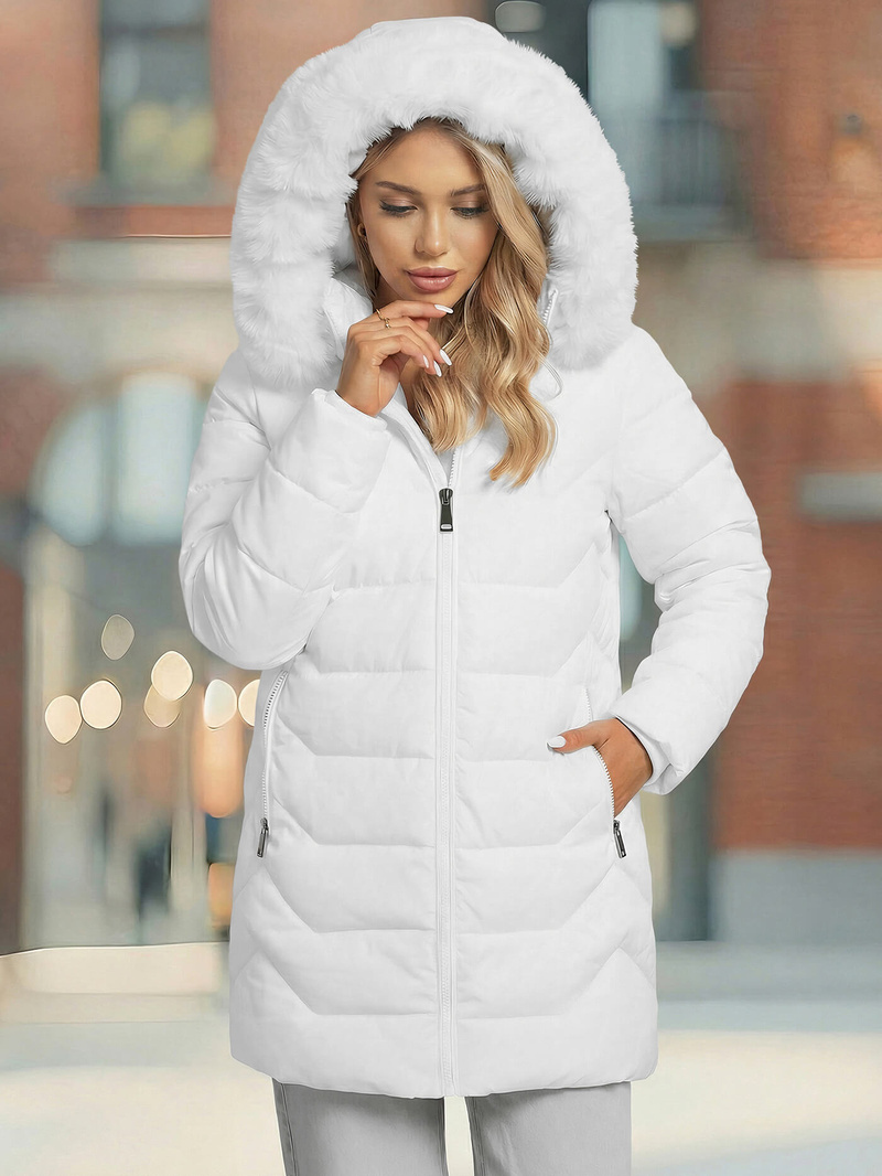 Chaqueta de mujer blanca OZONEE JS/16M9121/281Z