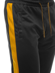 Pantalón de chándal de hombre negro amarillo OZONEE JS/JZ11003