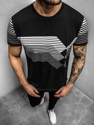 Camiseta de hombre negra OZONEE JS/KS2058Z