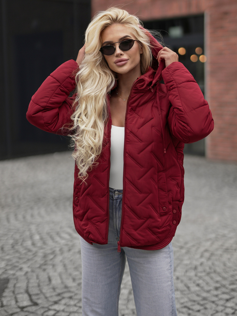 Chaqueta de mujer borgoña OZONEE JS/16M9300/06Z