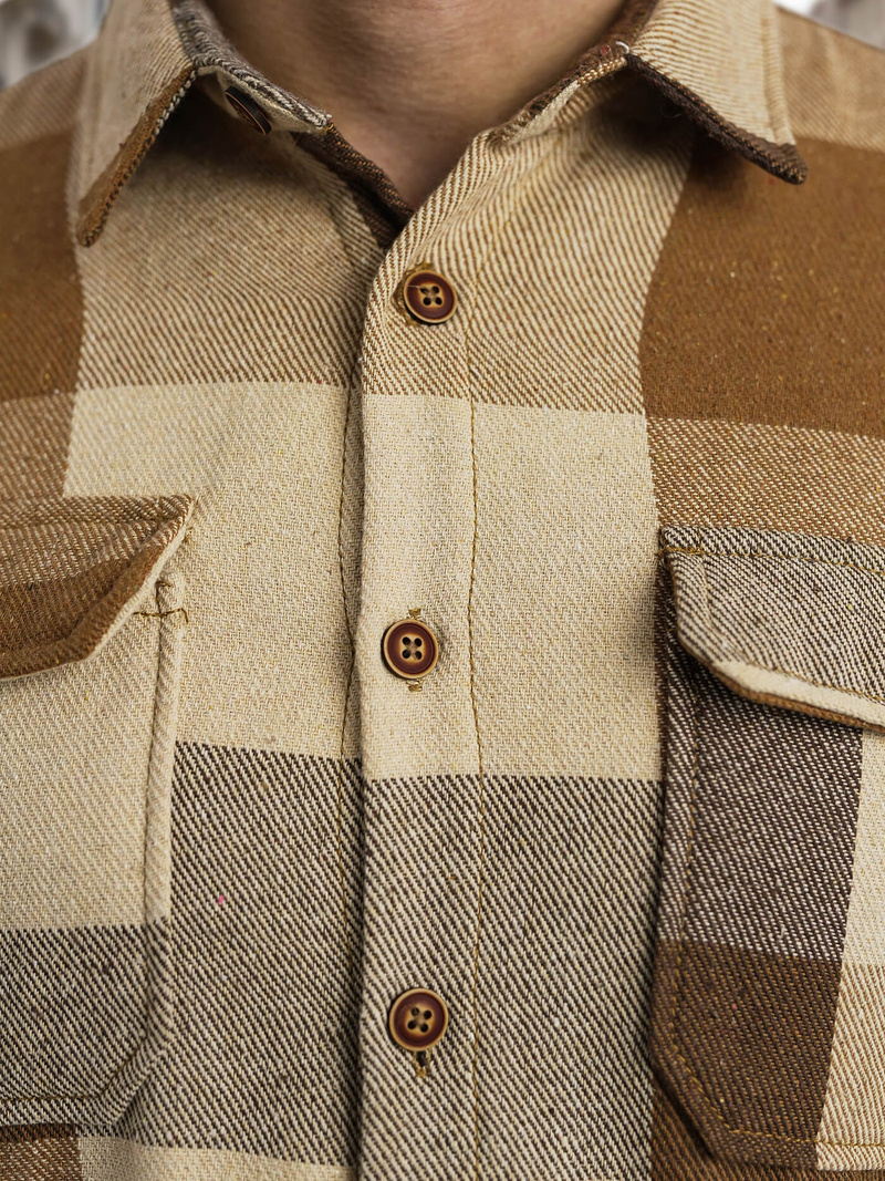 Camisa de hombre camel OZONEE NB/MC728K