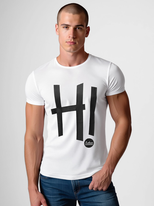 Camiseta de hombre blanca OZONEE O/T1261/1Z