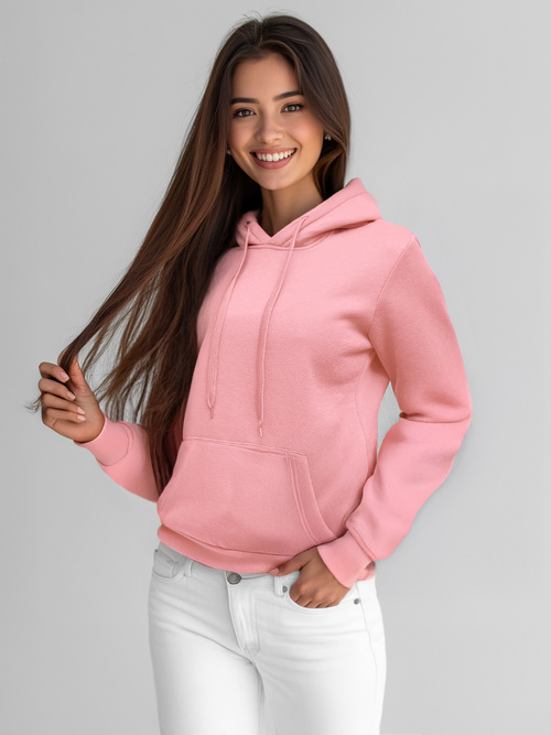 Sudadera de mujer rosa en polvo OZONEE JS/W02Z